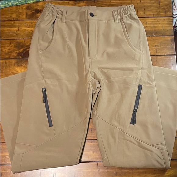 Men's Snow Pants Insulated Soft Velour Lined Cargo With Zippers Stretch Waist 29 - Picture 2 of 12